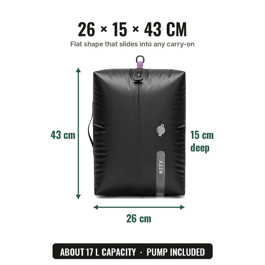 Auralane Vacuum Kit dimensions: 26 x 15 x 43 cm, about 17 liters