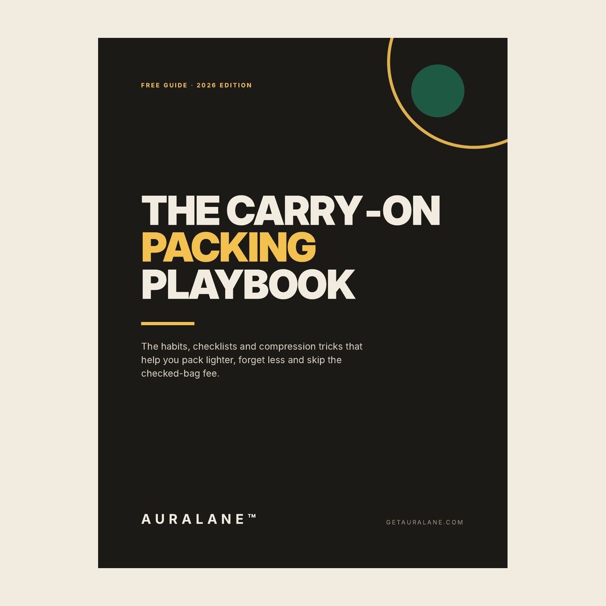 Auralane Carry-On Packing Playbook (Free Gift)